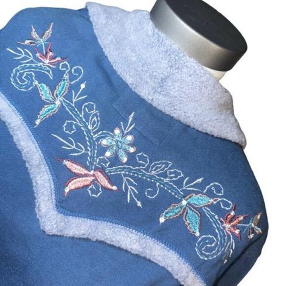 NWT Cripple Creek Blue Embroidered Fleece Jacket Size M - Picture 4 of 7